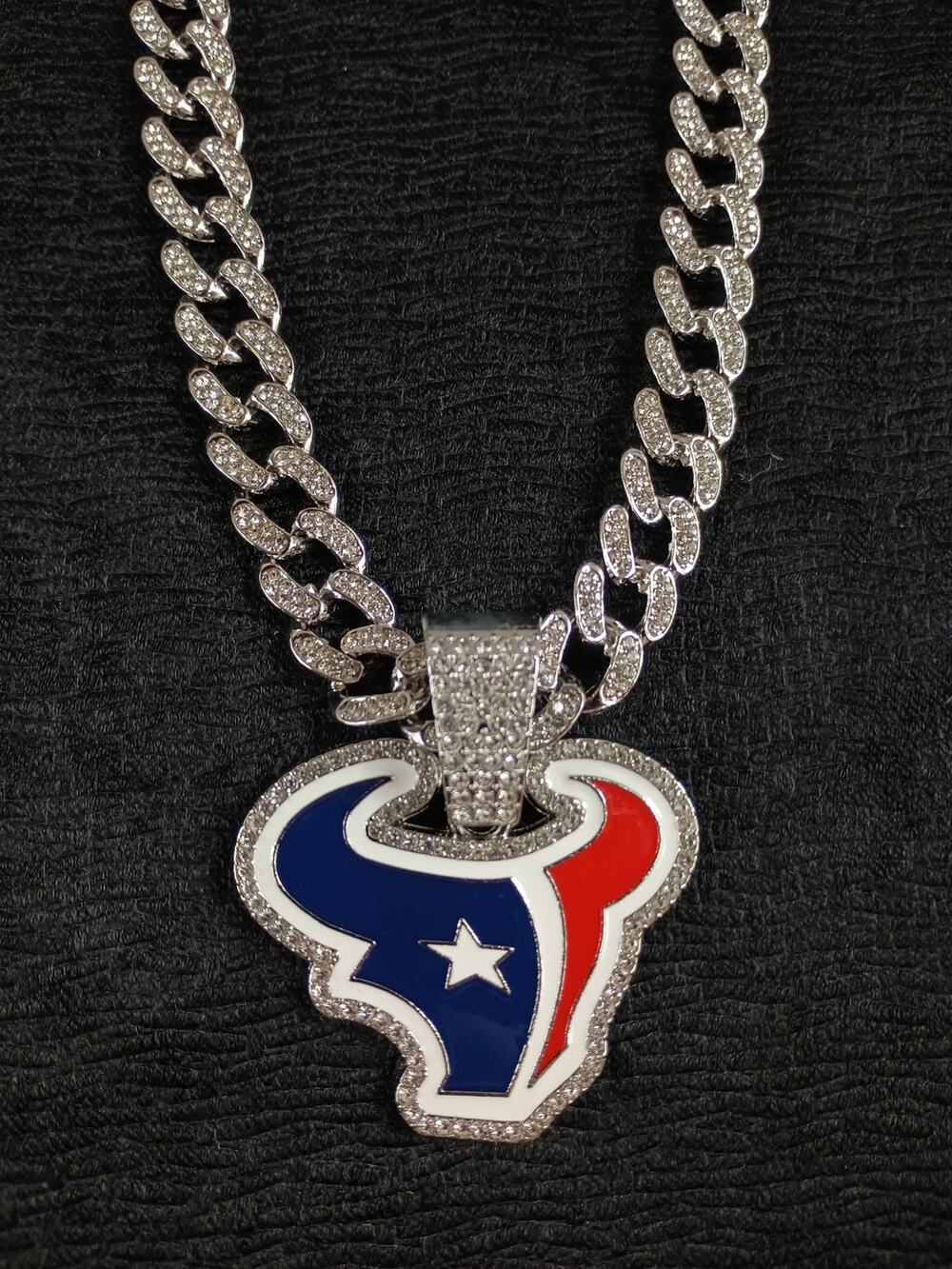 Houston Texans Necklace Pendant Chain Link NFL Football Hip Hop Jewelry